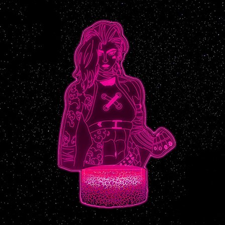 Jinx Arcane Decor Nattlampa, 3D Illusion Anime Lampa, 16 Färger