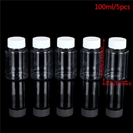 15 ml/20 ml/30 ml/100 ml PET-plast klara tomma förseglingsflaskor fasta