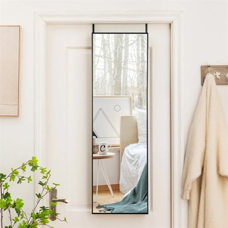 Täyspitkä peili kehyksellä 120 × 37 cm – musta