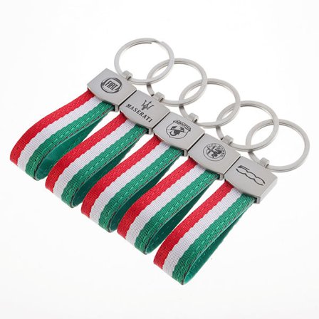 Fiat-avaimenperä, jossa kolmivärinen Italian lippu, värikäs logo, virallinen, monivärinen, One Size