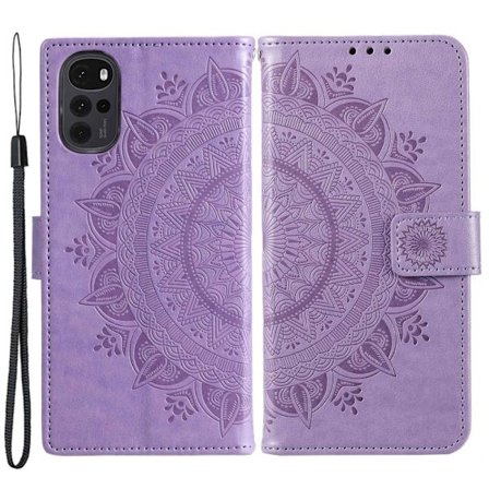 SKALO Motorola Moto G22 Mandala lompakkokotelo - Violetti
