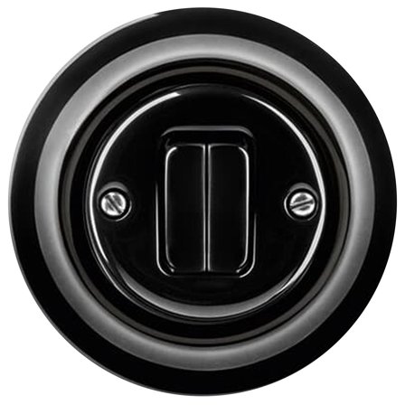 ABB Decento Porselen Bryter 6+6 FMHS Sort