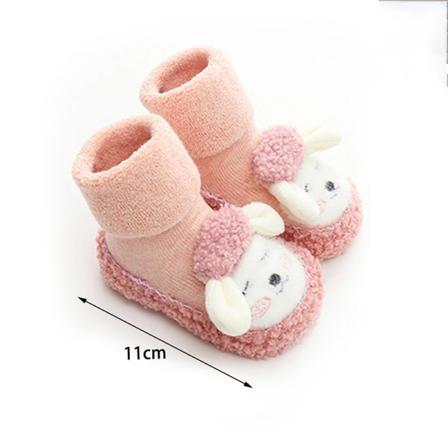 1 Par Baby 3d Cartoon Anti-slip Mjuka Golvstrumpor Med Gummi An