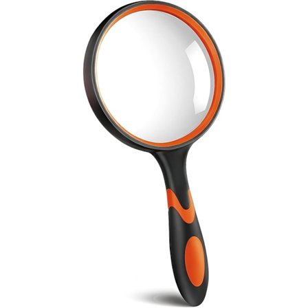 10x forstørrelsesglass, 100 mm håndholdt leseforstørrer med sklisikkert, mykt håndtak, egnet for eldre til å lese bøker.