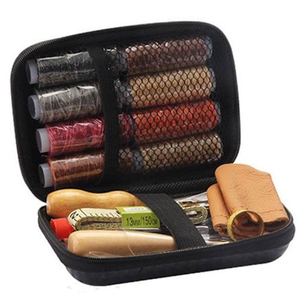 32-osainen verhoilun korjaussarja, nahkaompelun korjaussarja säilytyslaatikolla