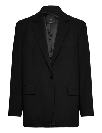 Straight Jacket With Flap Pockets Black Mango