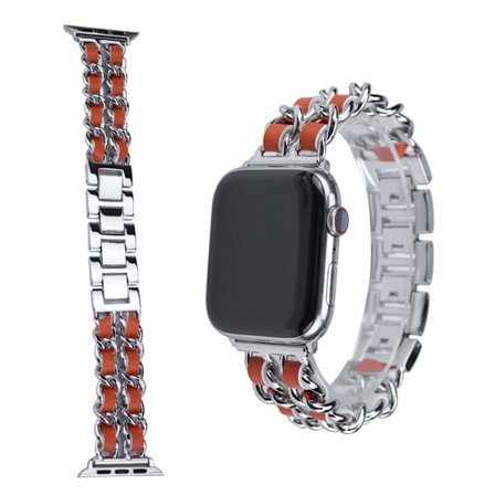 Apple Watch Series 5 44 mm elegant mønstret urrem - Orange
