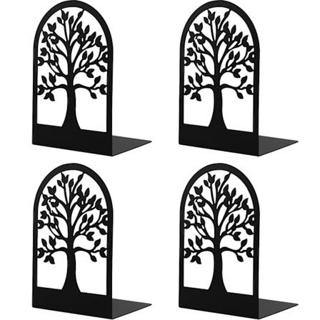 Bokstøtter i metall, bokstøtter for kontor og skole, bokhylleholder hjemmedekorativ 2 par