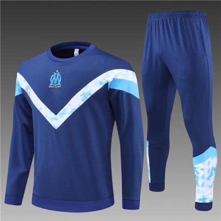 22-23 ny säsong Marseille vuxen/barn långärmad jerseydräkt blue 10#