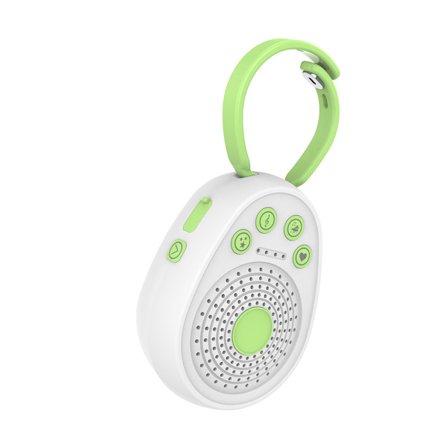 Bærbar hvid støjmaskine, 20 beroligende naturlyde, 5 timers timer, hukommelsesfunktion (grøn)