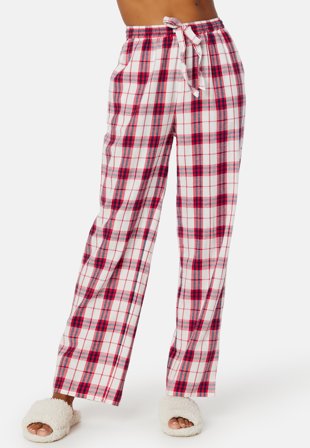 BUBBLEROOM Naya Flannel Pants Dark red / Checked Klær