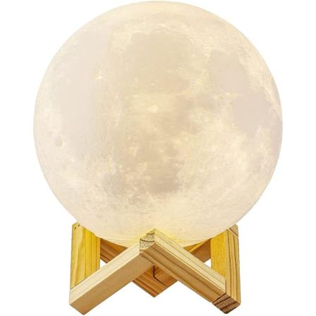 3D Månelampe, ALED LIGHT LED Nattelys Touch Luna Lampe 3 Farver