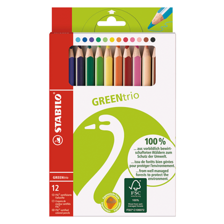 Stabilo GreenColors Jumbo Crayons de couleur Lot de 12