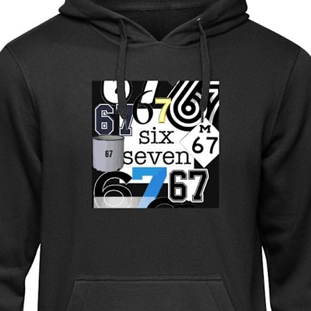 Børne hoodie 67 meme seks syv trend kollage viral internetmeme 6-7 grafisk moderne æstetik