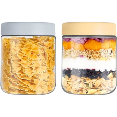 Overnight Oats Sallad Yoghurt Pudding Chutney Marmelad Återanvändbara Glasburkar