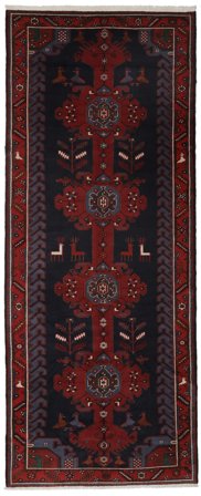Medallion Small Hamadan Rug 157X390 Wool