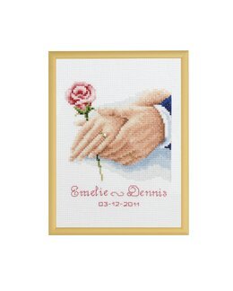 Broderikit Bröllopstavla Ringar - Vervaco