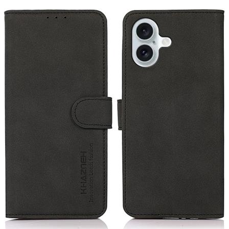 SKALO iPhone 16 KHAZNEH Lompakkokotelo PU-nahasta - Musta Black
