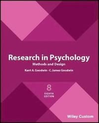 Research in Psychology Methods and Design 8e