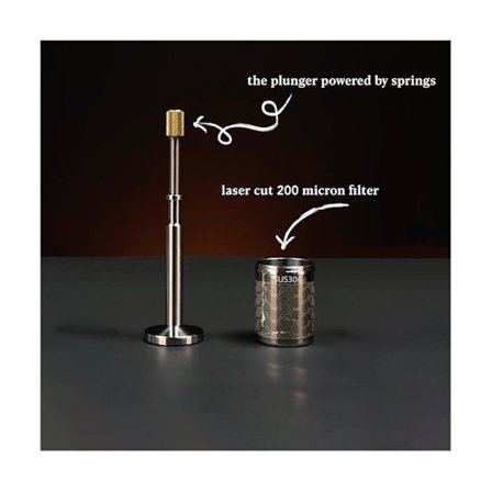 Bärbar Fransk Kaffe- och Te-press, Återanvändbart Kaffefilter för Fylligt Kaffe