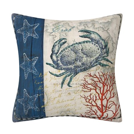 Kuddöverdrag med Havstema Mjukt 18x18 Tum Havsliv Kuddfodral (Utan Inlägg) Dekorativ Kvadratisk Soffa Kudde