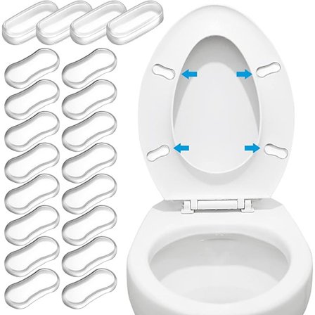 20-delt erstatningssett for toalettlokk med sterk gummi-demping, for familier, hoteller, skoler