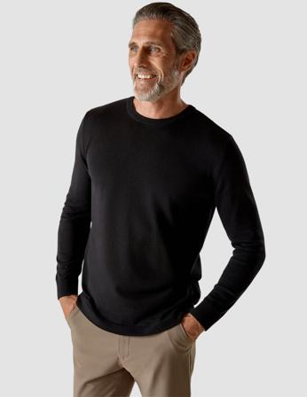 SHAPING NEW TOMORROW Fine Knit Crewneck Man's - Black - Small