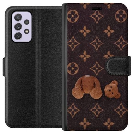 Kompatibelt Plånboksfodral till Samsung Samsung Galaxy A52s 5G Grafiskt monogrammönster med en stiliserad nalle i konstnärlig stil