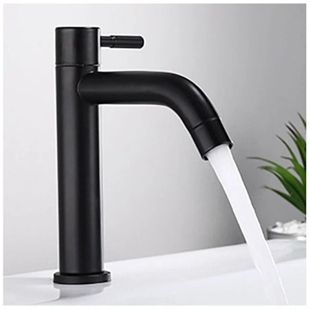 Badrumsvaskkran, Triomphe rostfritt stål enkel handfatskran, snygg vintage-design, matt svart matt svart badrum, enkel kylare, toalett