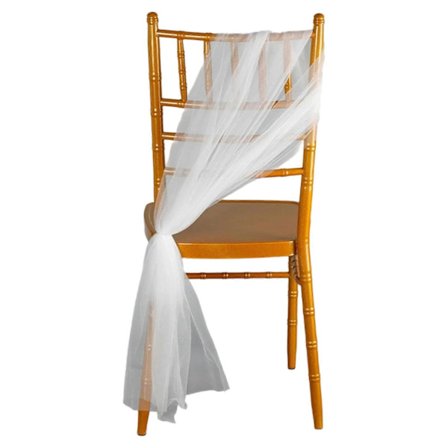 150 cm:n monikäyttöinen hääjuhlan tuolin rusetti, romanttinen läpinäkyvä rusetti sisä- ja ulkotilojen erityistilaisuuksien juhliin