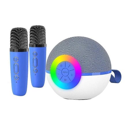 Mini Karaoke Maskin med 2 Mikrofoner, Bluetooth Mikrofon Leksaker för Sång, D