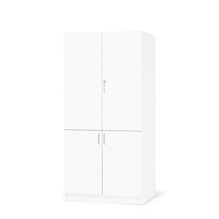 Lagerschrank THEO aus Holz, 4 Türen, 1000x470x2100 mm, weiß