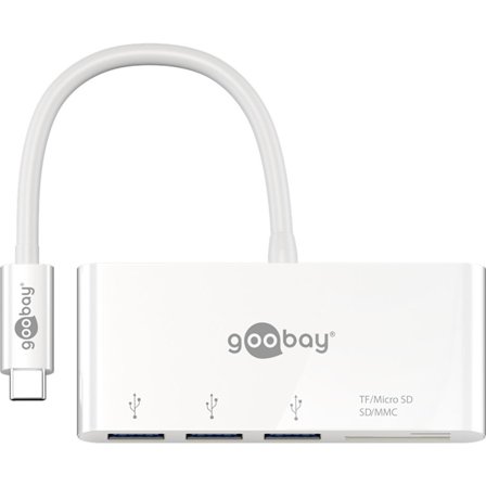 USB-C -multiportadapter till 3x USB-A och cardreader