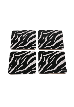Åhléns Home Glasunderlägg ZELDA, 4-pack Bordstextil Svart ONESIZE