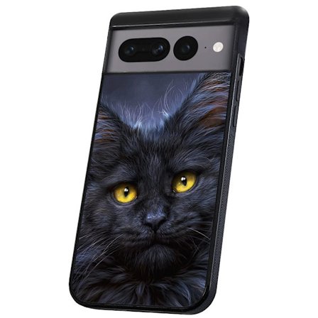 Google Pixel 7A - Deksel/Mobildeksel Svart Katt