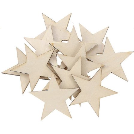 50 kpl Viimeistelemättömiä puisia avotähtiä Puulastut 40mm Joulukäsityö