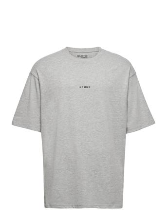Slhloosehankie Ss O-Neck Tee Ex Grey Selected Homme