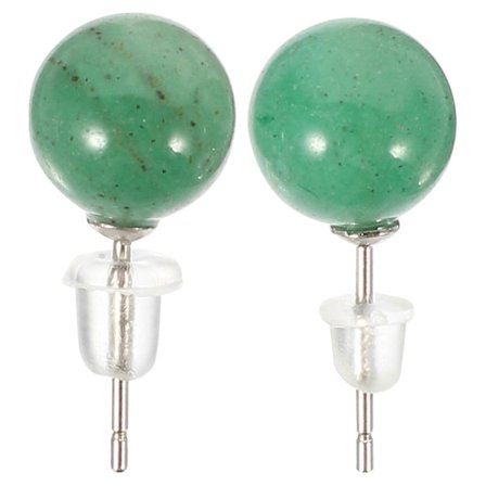 Ørestikker til kvinder S925 Sølv Bryllup 8mm Jade Dekor Ørepynt 1 Par