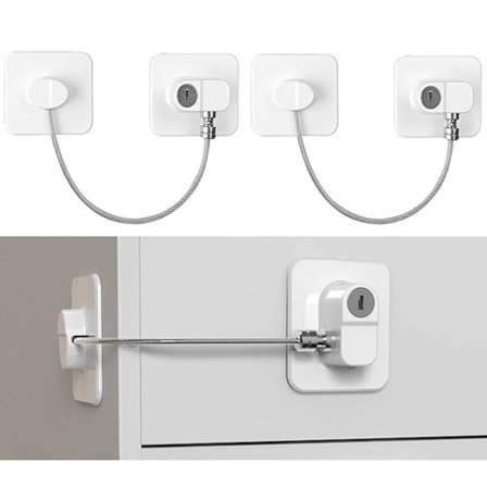 2-pak Køleskabslåse - Børnesikkerhed Køleskabslås til Køleskab & Skuffe, Fryselåsen