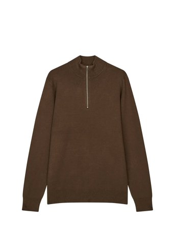 Urban Chase Half Zip Knit Brown Mads Nørgaard