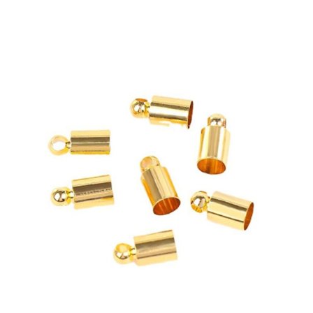 80st guldpläterade sladdändkapslar Släta crimpändkapslar fat
