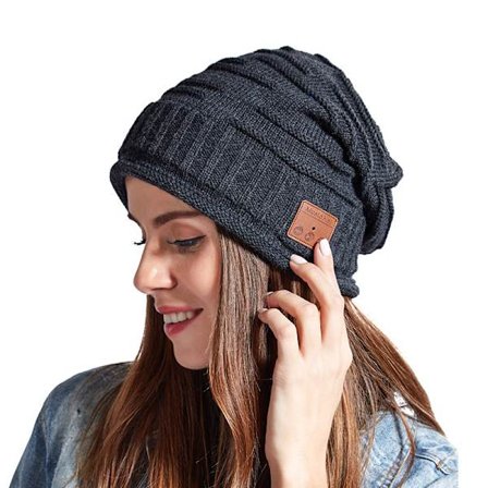 Stickad mössa trådlös Bluetooth V5.0 samtal stereo musik butik mössa