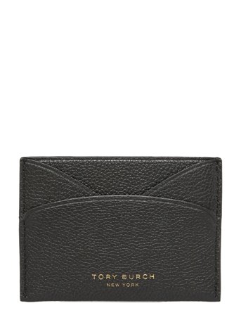 Tory Burch Romy Flat Card Case - Black - ONE SIZE