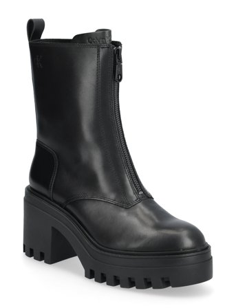 Calvin Klein Chunky Heeled Zip Boot Lth - Black - 40