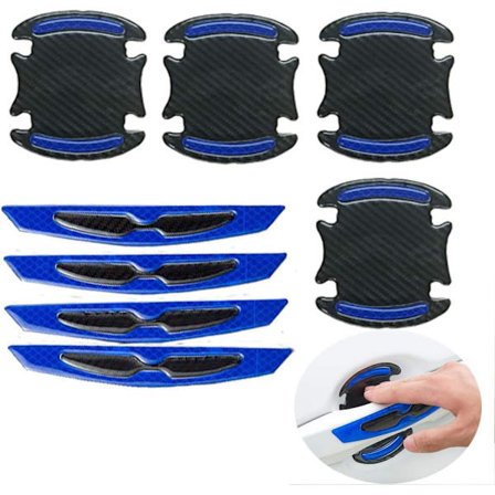 8 kpl Universaali 3D (Sininen) Hiilikuitu Auton Ovenkahva