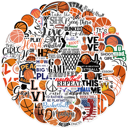 Basketboll Klistermärken För Vattenflaska - 50 Stycken Sportdekaler