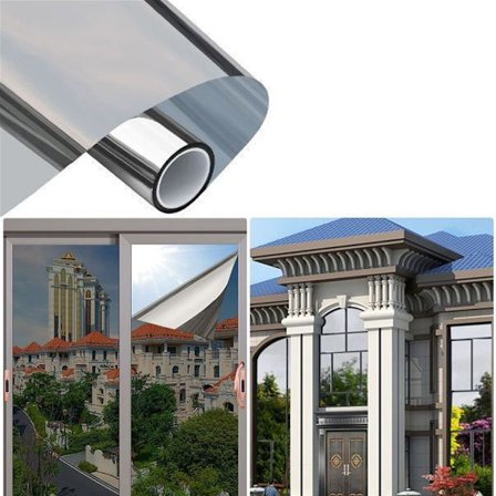 Anti-innsyn Vindusfolie 50x200cm, Enveis Speileffekt Limfilm for Glass Anti-Varmepapir Enveis Blackout Speil