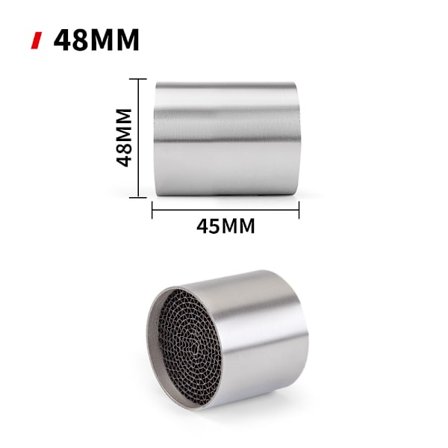 48mm - Pakke med 1 Universal Motorsykkel Eksos Katalysator Killer Rød