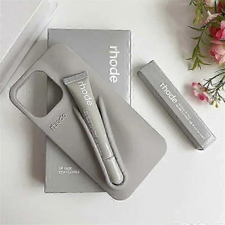 Rhode med Lip Gloss-telefondeksel for iPhone 16 15 14 13 12 17 11 Pro Max Plus Lip