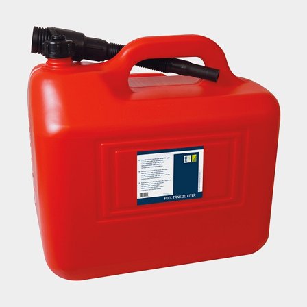 Tanica carburante 1852-Marine, 370 x 360 x 220 cm, 20 litri, con beccuccio versatore, plastica, rossa